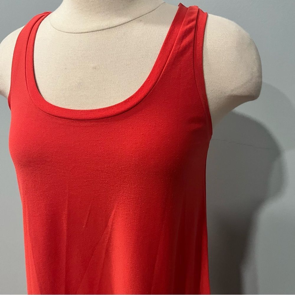 Leith Red Cayenne Racerback Curved Hem Tank Dress Size Small - Picture 3 of 7